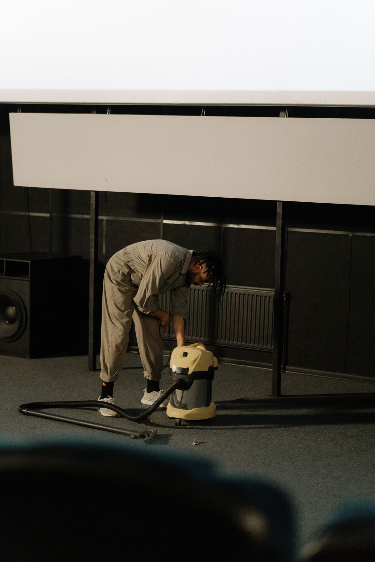 Technician cleaning carpet